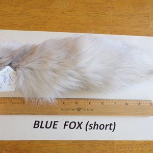 regular BLUE FOX TAIL keychain purse charm, 13-14" long, real FOX fur